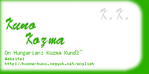 kuno kozma business card